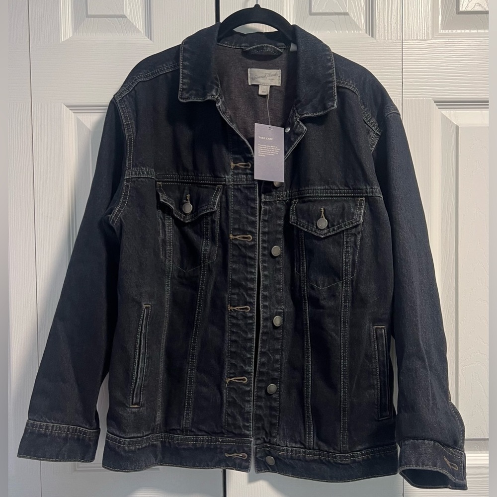 Women's Universal Thread Denim Button Up Jacket in Washed Black